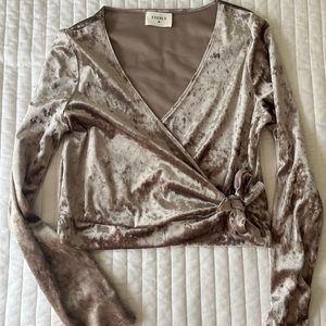 Silver velvet top